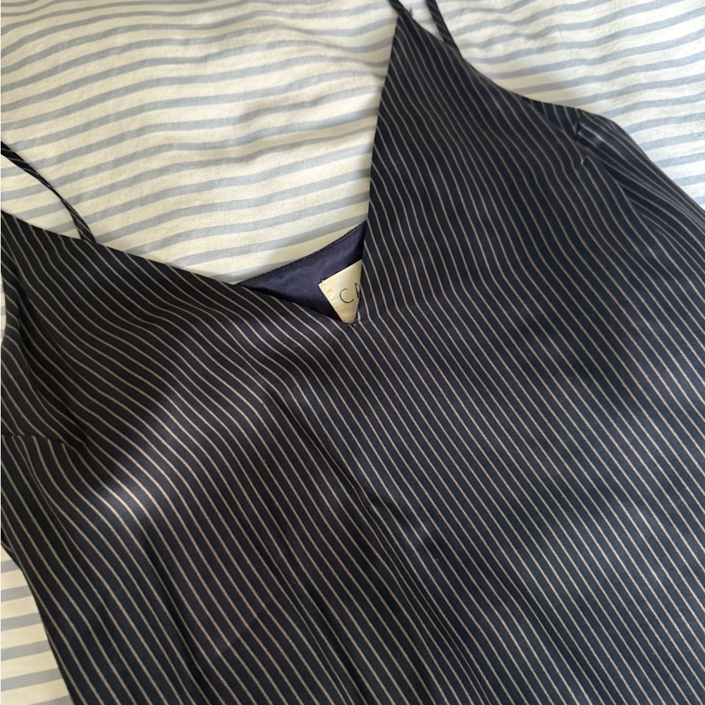 Cami NYC Olivia Pencil Stripe 100% Silk Tank - Picture 4 of 7